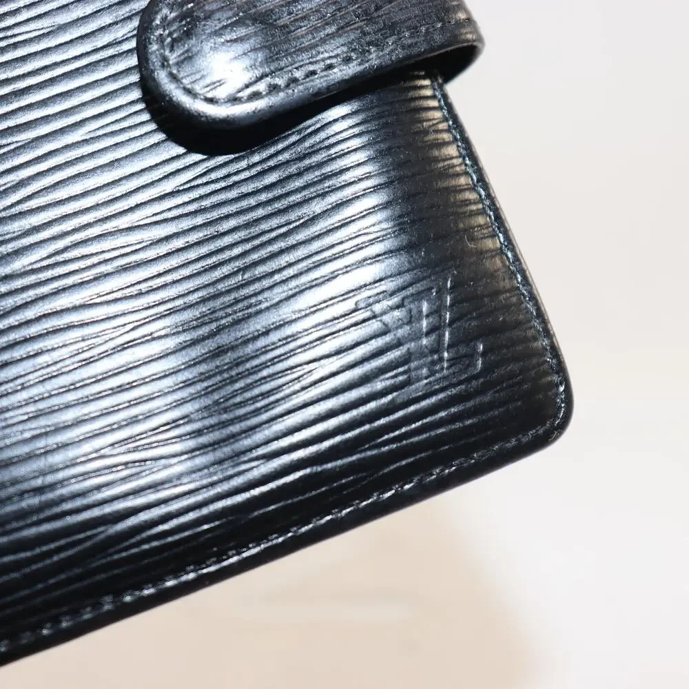 Louis Vuitton Black Epi Leather Bifold Wallet Snap‎ Coin Purse Spain